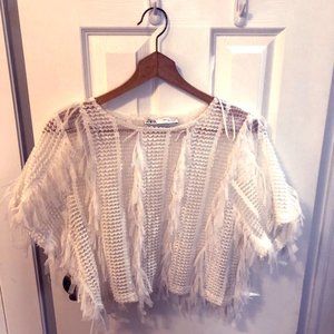 Zara Fringe Loose Tshirt - Women's S